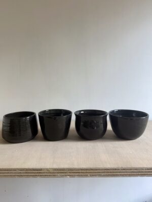 Geometric cup set - midnight black - SET of 4